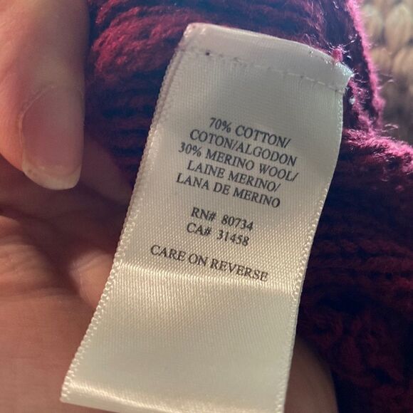 MSRP $138 BCBGMaxAzria Wool Pointelle Knit Sweater Women's Size Large - Picture 8 of 8